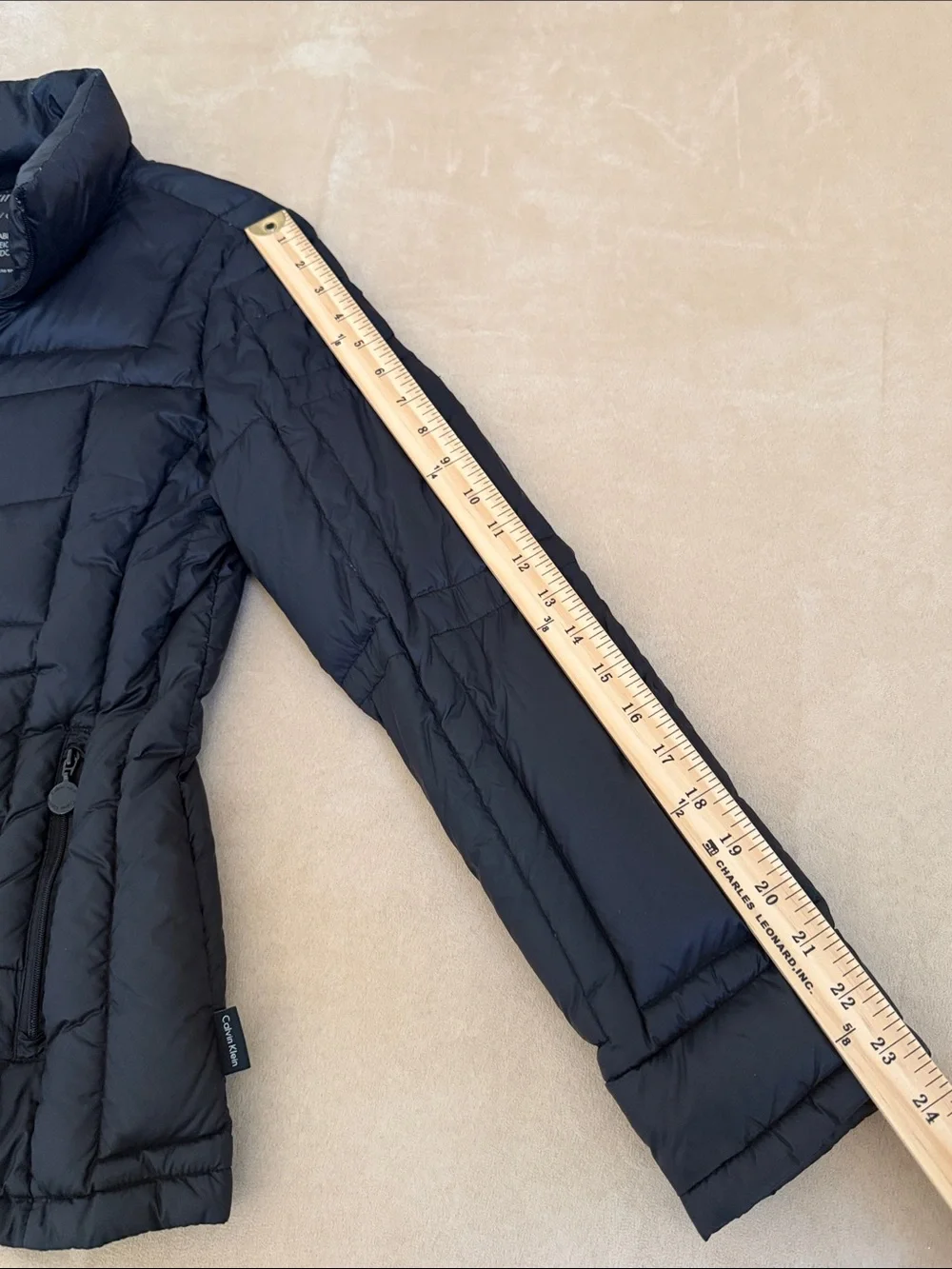 Calvin Klein Black Quilted Premium Down Packable Puffy Jacket Size S